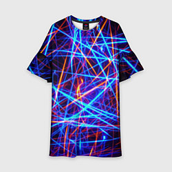 Платье клеш для девочки Neon pattern Fashion 2055, цвет: 3D-принт
