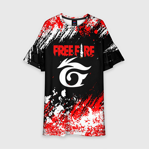 Детское платье Free Fire брызги красок / 3D-принт – фото 1