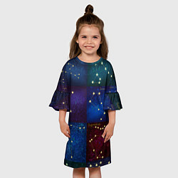 Платье клеш для девочки Созвездия Северного полушария летом, цвет: 3D-принт — фото 2