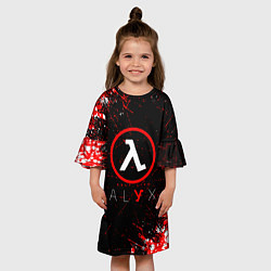 Платье клеш для девочки Half-life брызги, цвет: 3D-принт — фото 2