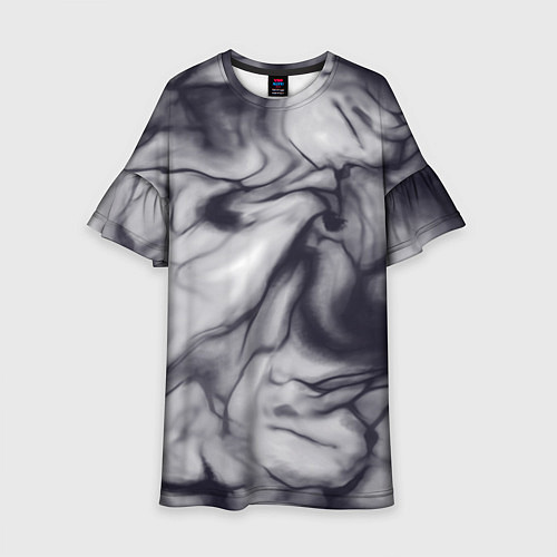 Детское платье Бело-черный тай-дай / 3D-принт – фото 1