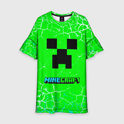 Детское платье Minecraft зеленый фон