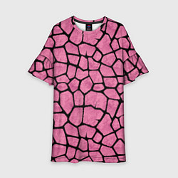 Платье клеш для девочки Шерсть розового жирафа, цвет: 3D-принт