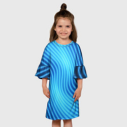 Платье клеш для девочки Abstraction neon lines, цвет: 3D-принт — фото 2