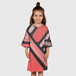 Платье клеш для девочки ПОЛОСКИ ЛИНИИ, цвет: 3D-принт — фото 2