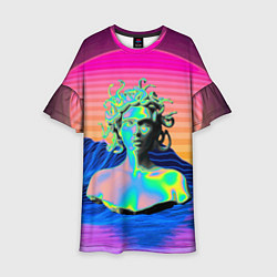 Детское платье Gorgon Medusa Vaporwave Neon Mountains