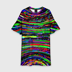 Платье клеш для девочки Абстракция Неон Авангард, цвет: 3D-принт