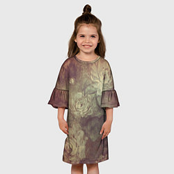 Платье клеш для девочки Цветы картина маслом, цвет: 3D-принт — фото 2