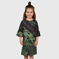 Платье клеш для девочки Камуфляжный змеиный фрактал, цвет: 3D-принт — фото 2