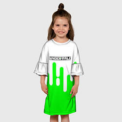 Платье клеш для девочки Undertale андертейл логотип, цвет: 3D-принт — фото 2