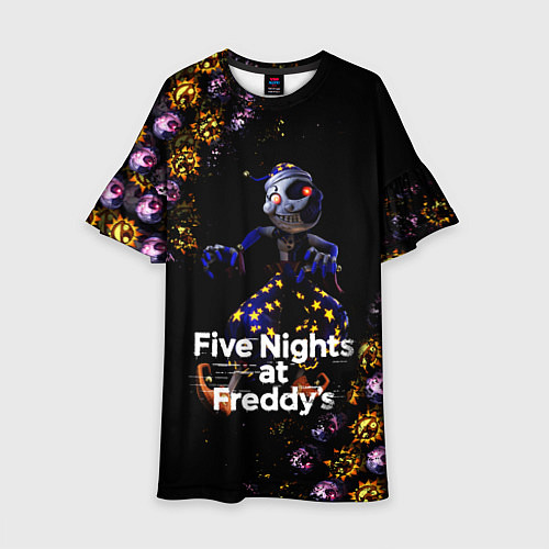 Детское платье Five Nights at Freddys Луна паттерн / 3D-принт – фото 1
