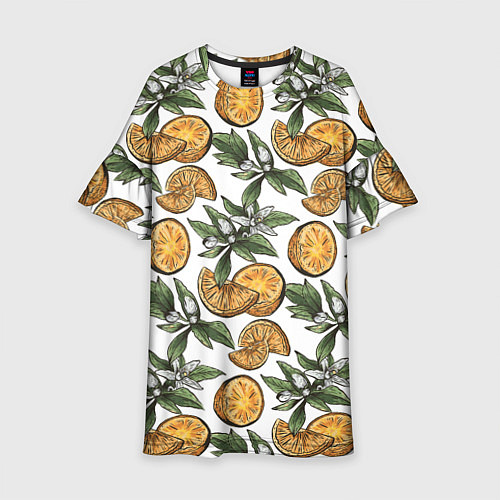 Детское платье Узор из тропических апельсинов / 3D-принт – фото 1