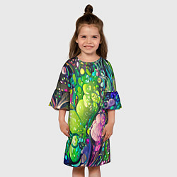Платье клеш для девочки Токсичный принт, цвет: 3D-принт — фото 2