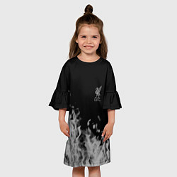 Платье клеш для девочки Liverpool Серое пламя, цвет: 3D-принт — фото 2