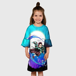 Платье клеш для девочки Клинок, рассекающий демонов Танджиро Tanjiro, цвет: 3D-принт — фото 2