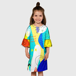 Платье клеш для девочки ABSTRACT COLORED GEOMETRIC SHAPES, цвет: 3D-принт — фото 2