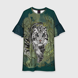 Детское платье Крадущийся белый тигр символ гола