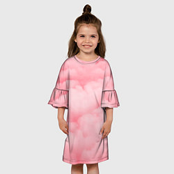 Платье клеш для девочки Розовые небеса, цвет: 3D-принт — фото 2