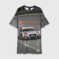 Платье клеш для девочки Audi Sport Racing Team Short Track Car Racing Авто, цвет: 3D-принт