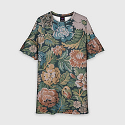 Платье клеш для девочки Floral pattern Цветочный паттерн, цвет: 3D-принт