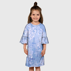 Платье клеш для девочки Винтажный растительный летний орнамент, цвет: 3D-принт — фото 2