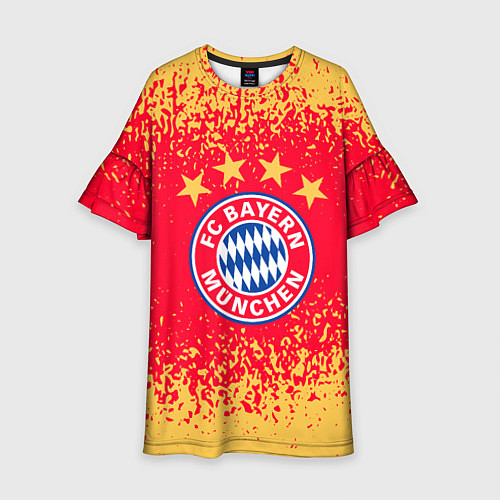 Детское платье Bayern munchen красно желтый фон / 3D-принт – фото 1