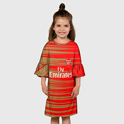 Платье клеш для девочки Arsenal fly emirates, цвет: 3D-принт — фото 2