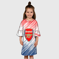 Платье клеш для девочки Арсенал arsenal logo, цвет: 3D-принт — фото 2
