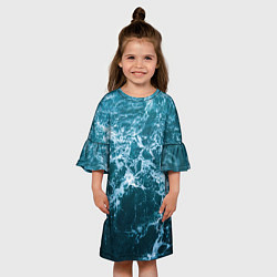 Платье клеш для девочки Blue ocean, цвет: 3D-принт — фото 2