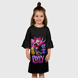 Платье клеш для девочки POPPY PLAYTIME chapter 2 персонажи игры, цвет: 3D-принт — фото 2
