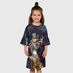 Платье клеш для девочки Джотаро Куджо и его приключения, цвет: 3D-принт — фото 2
