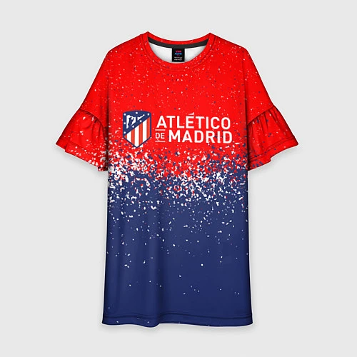 Детское платье Atletico madrid атлетико мадрид брызги красок / 3D-принт – фото 1