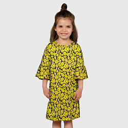 Платье клеш для девочки Деление смайликов, цвет: 3D-принт — фото 2