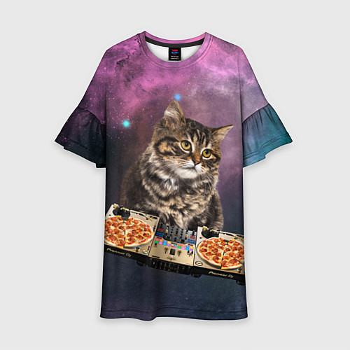Детское платье Космический котёнок диджей Space DJ Cat / 3D-принт – фото 1