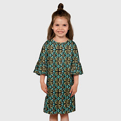 Платье клеш для девочки Абстракция Объемные узоры, цвет: 3D-принт — фото 2