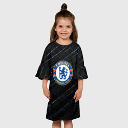 Платье клеш для девочки Chelsea много линии, цвет: 3D-принт — фото 2