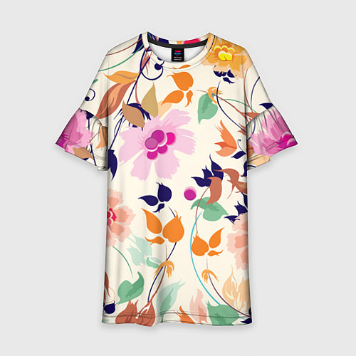 Детское платье Summer floral pattern / 3D-принт – фото 1
