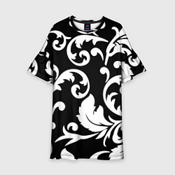 Платье клеш для девочки Minimalist floral pattern, цвет: 3D-принт