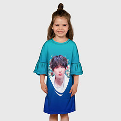 Платье клеш для девочки SUGA BTS, цвет: 3D-принт — фото 2