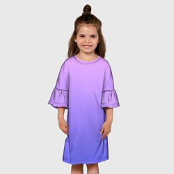Платье клеш для девочки PINK-PURPLE GRADIENT ГРАДИЕНТ РОЗОВО-ФИОЛЕТОВЫЙ, цвет: 3D-принт — фото 2