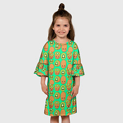 Платье клеш для девочки POSITIVE KIWI FRUIT, цвет: 3D-принт — фото 2