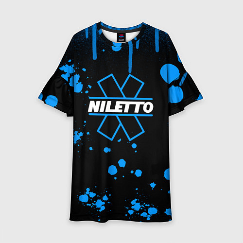 Детское платье Нилето niletto потёки и капли краски / 3D-принт – фото 1