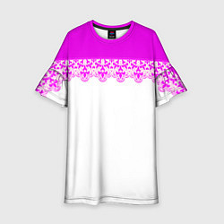 Детское платье White and pink lace pattern