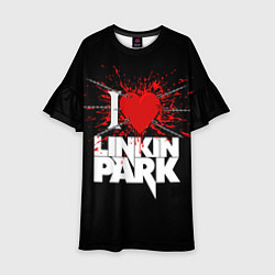Платье клеш для девочки Linkin Park Сердце, цвет: 3D-принт