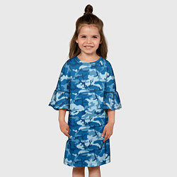 Платье клеш для девочки Камуфляж морской, цвет: 3D-принт — фото 2