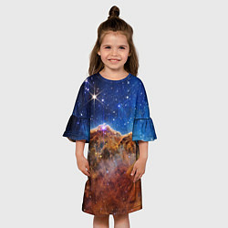 Платье клеш для девочки Туманность Киля фото НАСА, цвет: 3D-принт — фото 2
