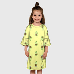 Платье клеш для девочки Авокадики паттерн, цвет: 3D-принт — фото 2