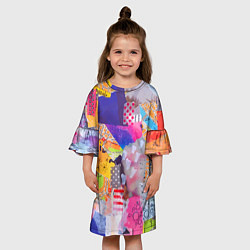 Платье клеш для девочки Patchwork quilt Fashion trend, цвет: 3D-принт — фото 2