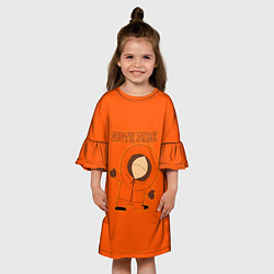 Платье клеш для девочки Южный Парк - на оранжевом фоне, цвет: 3D-принт — фото 2