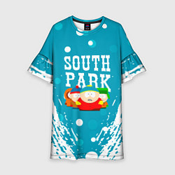 Детское платье Южный Парк - на голубом фоне